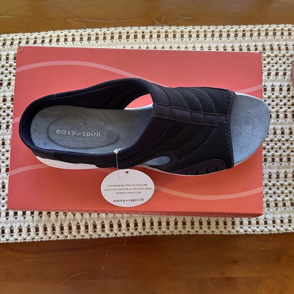 Easy Spirit Dark Blue Shoes Travelers  TRACIEE + Co Slide On 8 Narrow NEW IN BOX